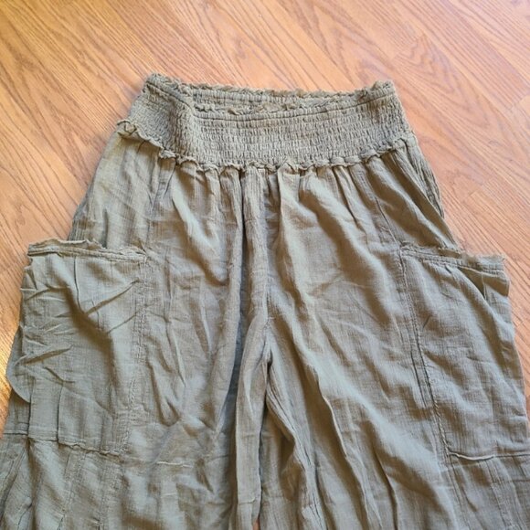 NEW NWT! BY ANTHROPOLOGIE GAUZE CRAFTED BALLOON PANTS HARREM BARREL CROP sz M - Picture 3 of 7